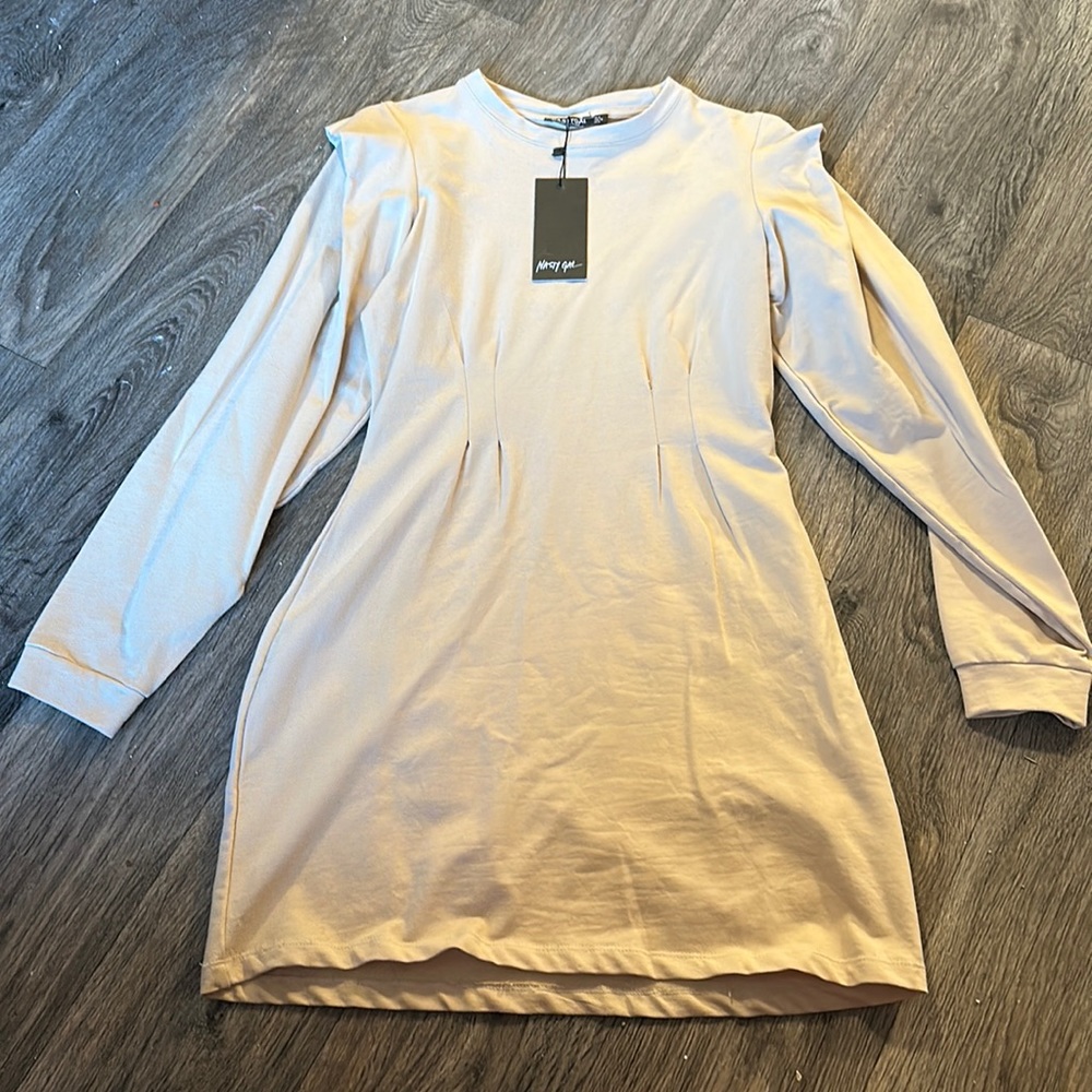 Nasty Gal Corsetted Sweatshirt Dress, NWT, Size US 0/XS
